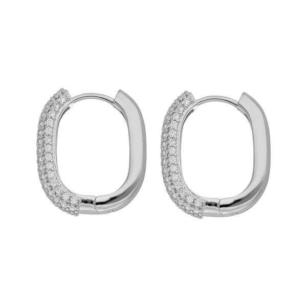 Creolen PAVE Wei, 925 Sterlingsilber Bild 3