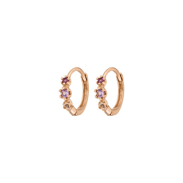 Creole Three Gems, Amethyst, 18 K Rosegold vergoldet Bild 2