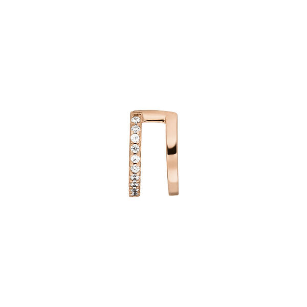 Earcuff Double Line, Zirkonia, 18 K Rosegold vergoldet Bild 2