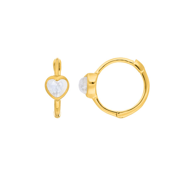 Creolen VALENTINE, Mondstein, 18 Karat Gelbgold vergoldet Bild 3