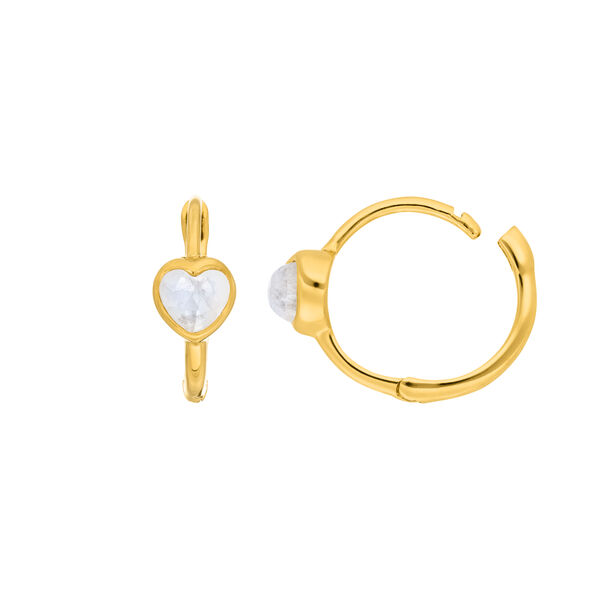 Creolen VALENTINE, Mondstein, 18 Karat Gelbgold vergoldet Bild 4