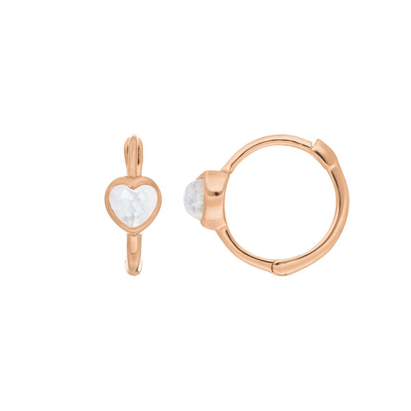 Creolen VALENTINE, Mondstein, 18 Karat Rosegold vergoldet Bild 3