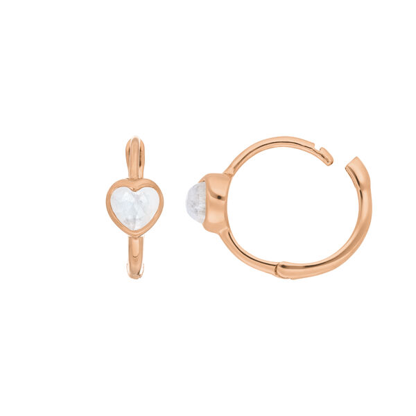 Creolen VALENTINE, Mondstein, 18 Karat Rosegold vergoldet Bild 4