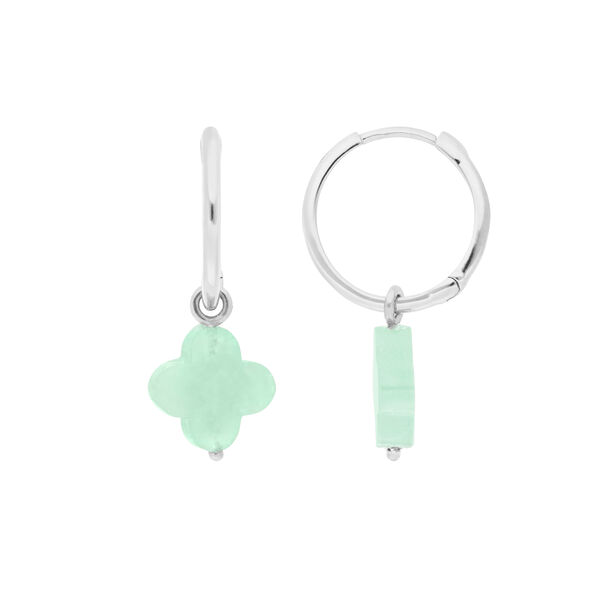 Creolen Clover Gem, Amazonit, 925 Sterlingsilber Bild 2