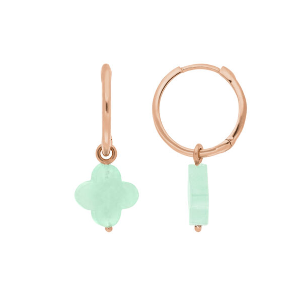 Creolen Clover Gem, Amazonit, 18 Karat Rosegold vergoldet Bild 2