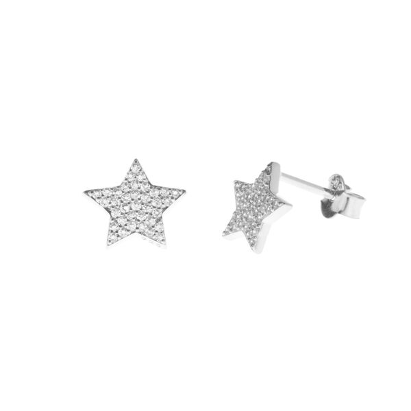 Ohrstecker Stern mit Zirkonia, 925 Sterlingsilber Bild 2