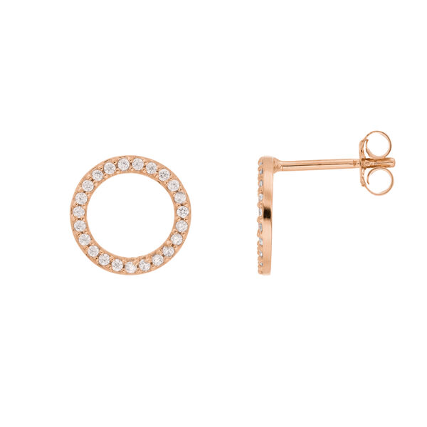 Ohrstecker Circle Of Life mit Zirkonia, 18 K Rosegold vergoldet Bild 2