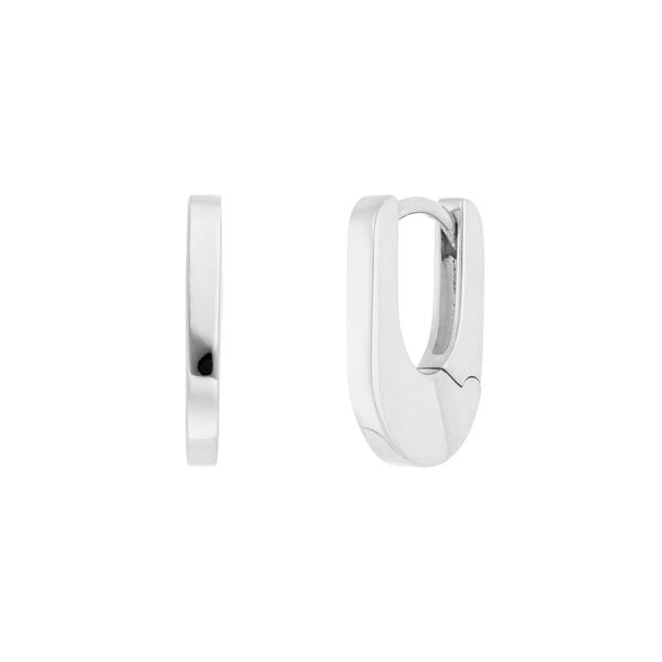 Creolen HUGGIE Oval, 925 Sterlingsilber Bild 3