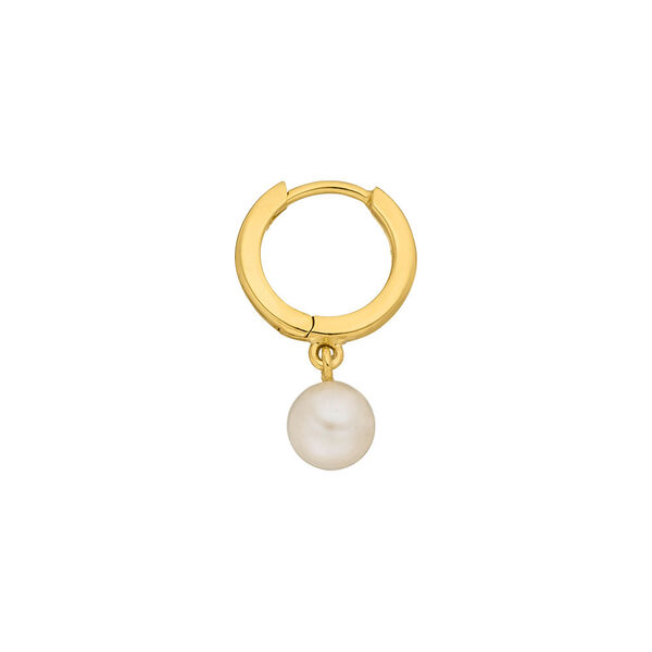 Single Creole PEARL, 18 K Gelbgold vergoldet Bild 3