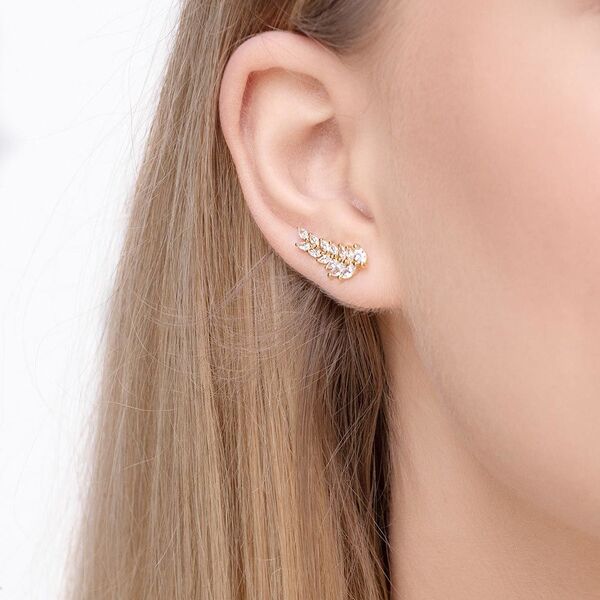 Earclimber Floral, 18 K Gelbgold vergoldet Bild 2