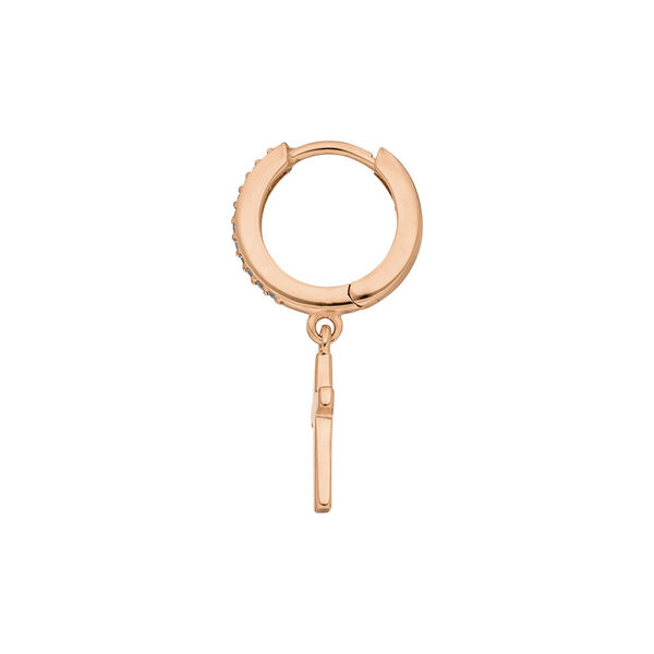 Single Creole CROSS/Zirkonia, 18 K Rosegold vergoldet Bild 3