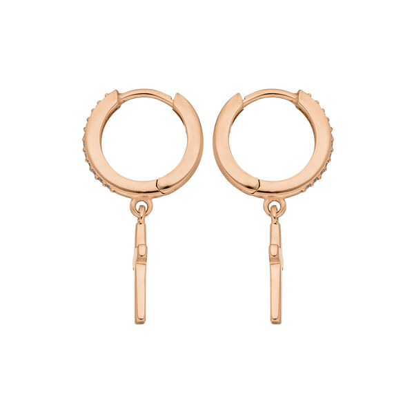 Creolen CROSS/Zirkonia, 18 K Rosegold vergoldet Bild 3