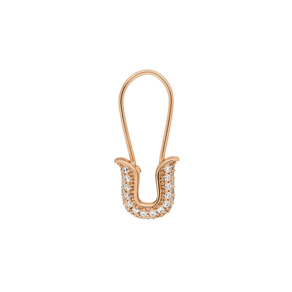 Single-Ohrhnger SAFETY PIN, 18 K Rosegold vergoldet Bild 2