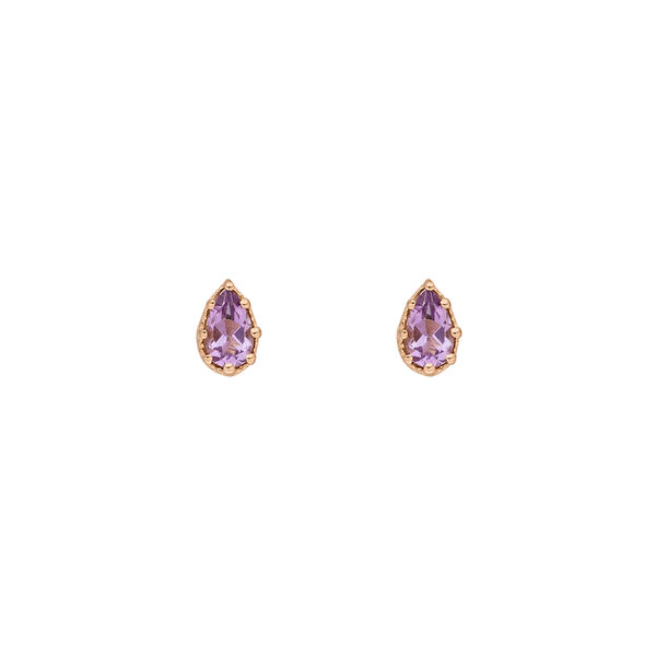 Ohrstecker Drop, Amethyst, 18 K Gelbgold vergoldet Bild 2