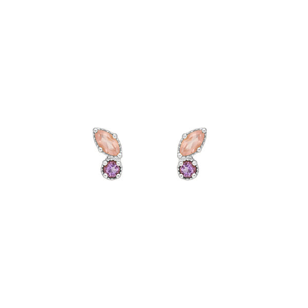 Ohrstecker Two Gems, Rosenquarz, 925 Sterlingsilber Bild 2