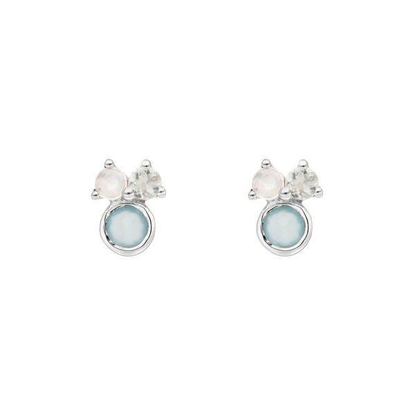 Ohrstecker Three Gems, Aqua Chalzedon, 925 Sterlingsilber Bild 2