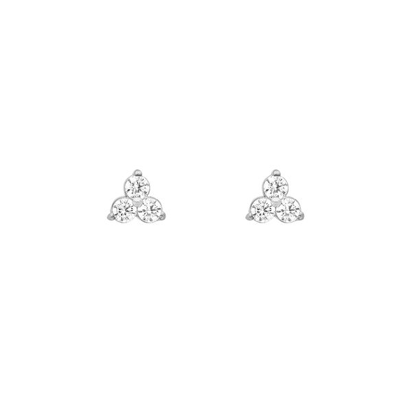 Ohrstecker Triple Zirkonia, 925 Sterlingsilber Bild 2