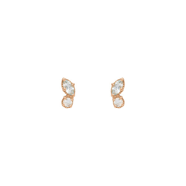 Ohrstecker Two Gems, Blauer Topas, 18 K Rosegold vergoldet Bild 2