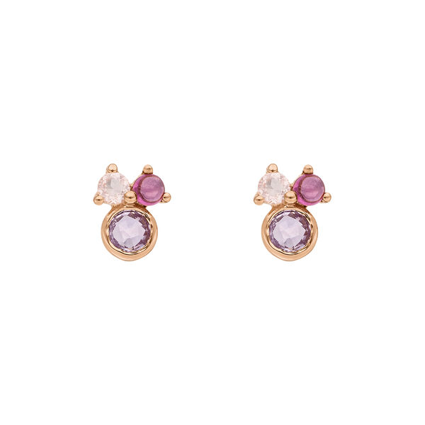 Ohrstecker Three Gems, Amethyst, 18 K Rosegold vergoldet Bild 2