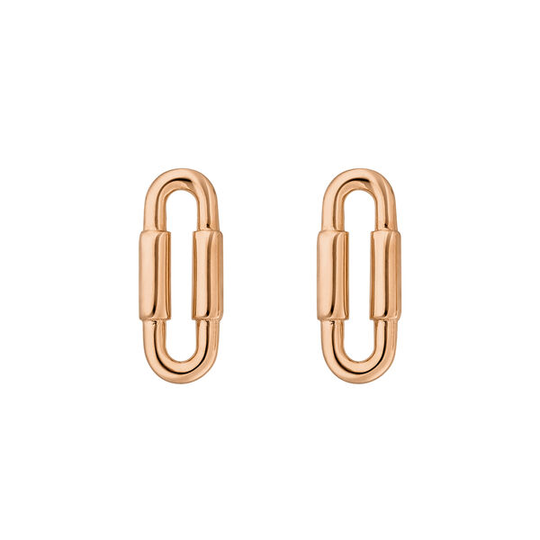 Silber Ohrstecker, Rosegold, Karabiner Bild 2