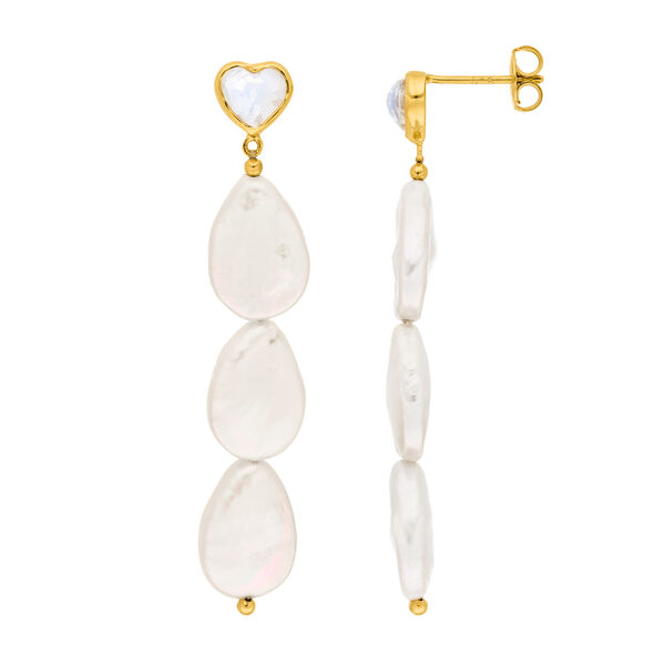 Ohrstecker VALENTINE PEARLS, lang, 18 Karat Gelbgold vergoldet Bild 3