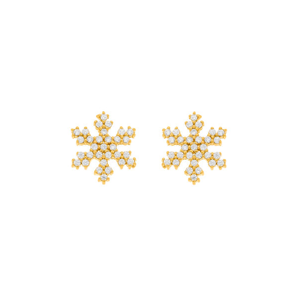 Ohrstecker Snowflake, 18 K Gelbgold vergoldet Bild 2