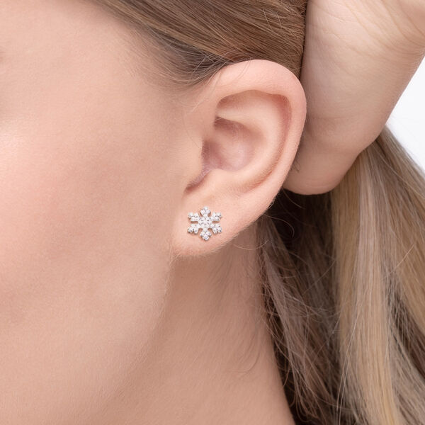 Ohrstecker Snowflake, 18 K Rosegold vergoldet Bild 3