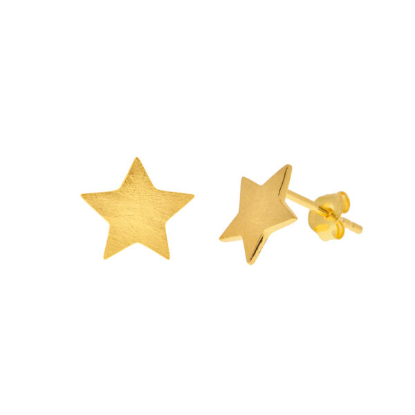 Ohrstecker Star-Disc, matt,  18 K Gelbgold vergoldet Bild 2