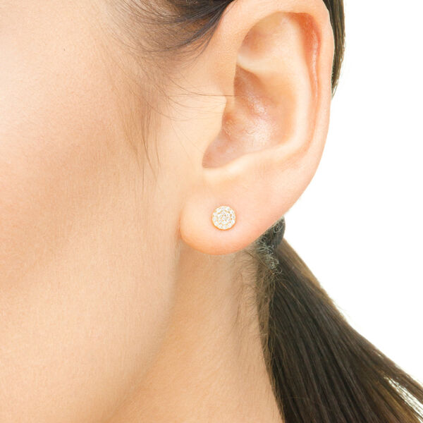 Ohrstecker Pav mit Diamanten, 18 Karat Gelbgold Bild 2
