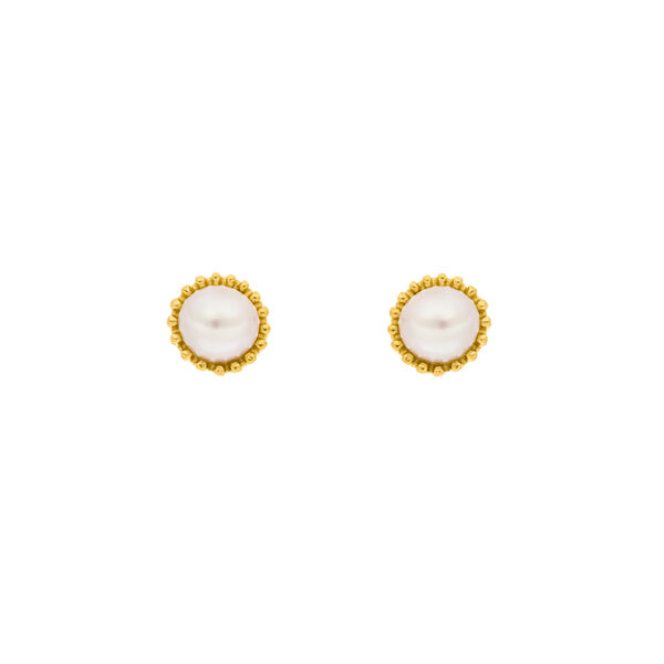 Ohrstecker mit Perle, 18 K Gelbgold vergoldet Bild 2