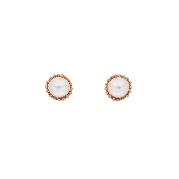 Ohrstecker mit Perle, 18 K Rosegold vergoldet Bild 2