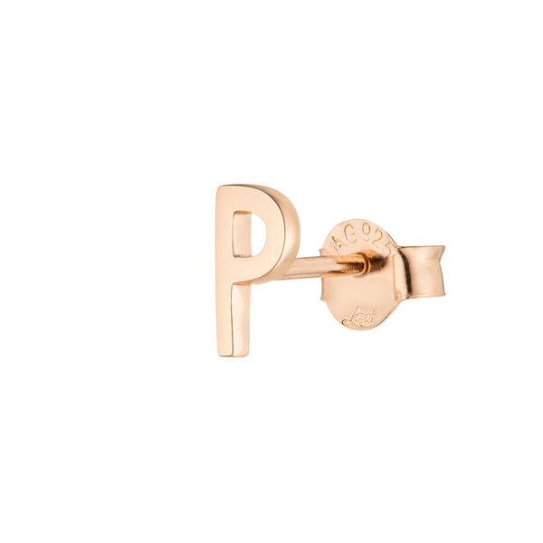 Buchstabenstecker, 18K Rosegold vergoldet, 1 Stck, G Bild 2