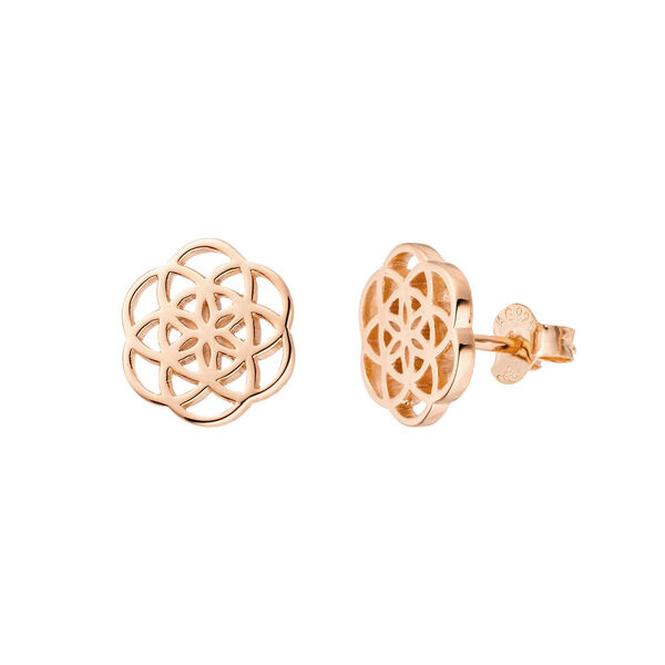 Ohrstecker Flower of Life, 18K Rosegold vergoldet Bild 2