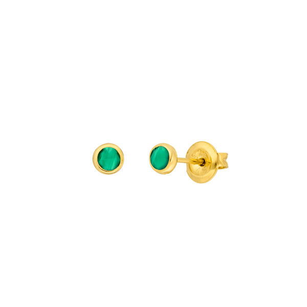 Ohrstecker Pure Grner Achat, 3mm, 18 K Gelbgold vergoldet Bild 2