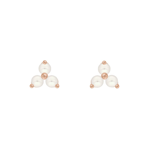 Ohrstecker Three Pearls, 18 Karat Rosegold vergoldet Bild 3
