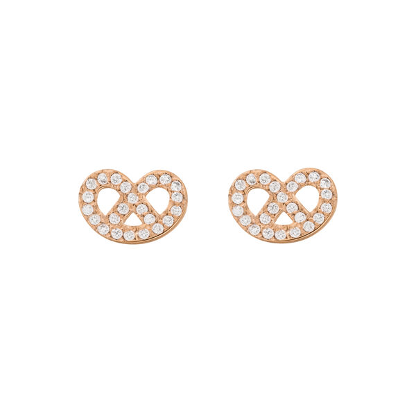Ohrstecker Brezn mit Zirkonia, 18 K Rosegold vergoldet Bild 2