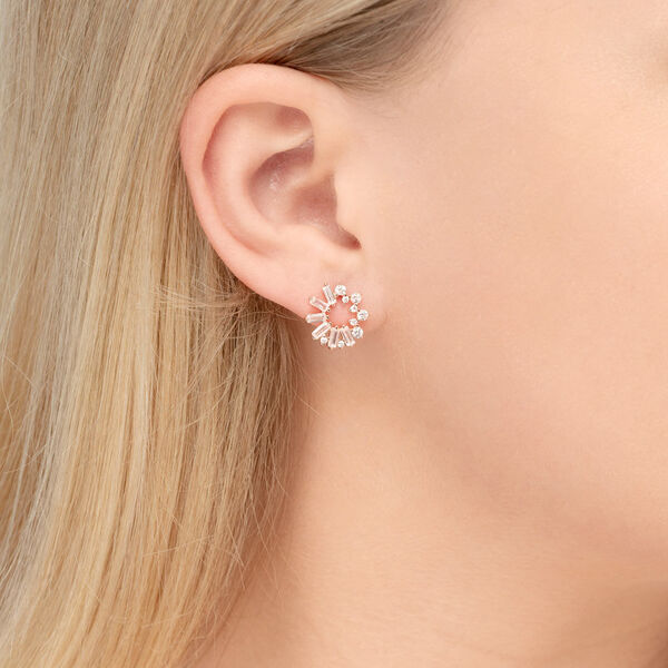 Ohrstecker CUBE FLOWER, Zirkonia, 18 K Rosegold vergoldet Bild 2