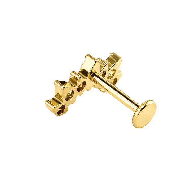 Piercing Big Crown mit Zirkonia, vergoldetes Titan Bild 3