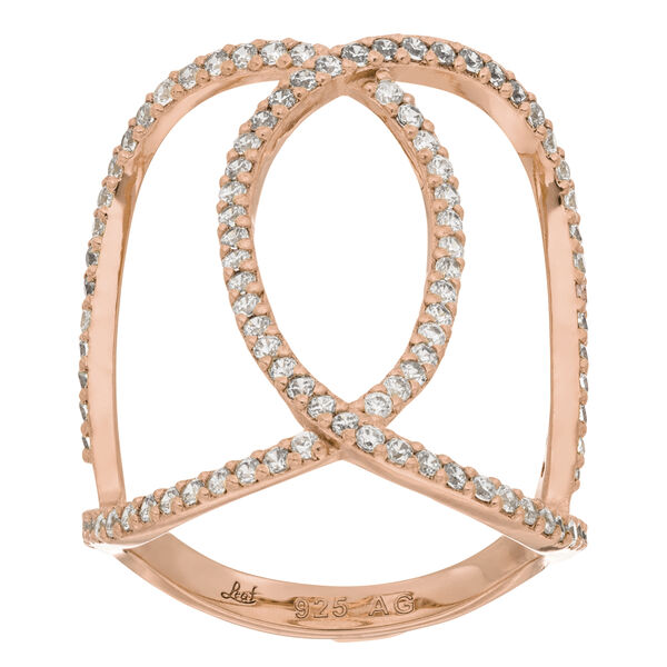 Silber Double C Ring, Rosegold Bild 2