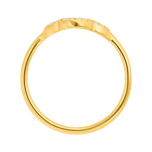 Kleeblatt Ring mit Zirkonia, 18 K Gelbgold vergoldet, Gr.50 Bild 3