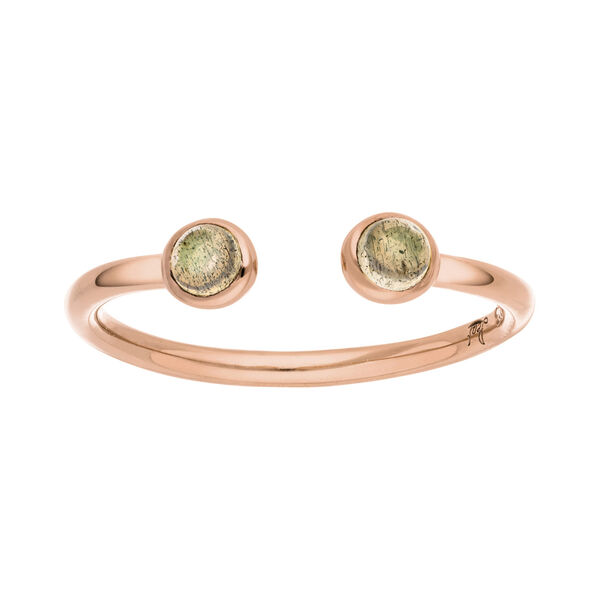 Silber Open Ring, Labradorit, Rosegold Bild 2