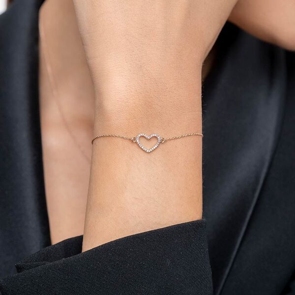 Armkette Heart mit Diamanten, 18 Karat Rosegold Bild 2