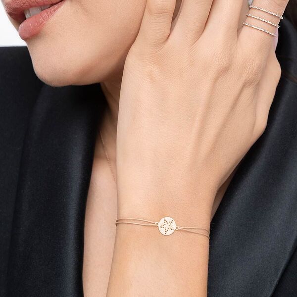 Freundschaftsarmband Disc STAR, 14 Karat Rosegold Bild 4