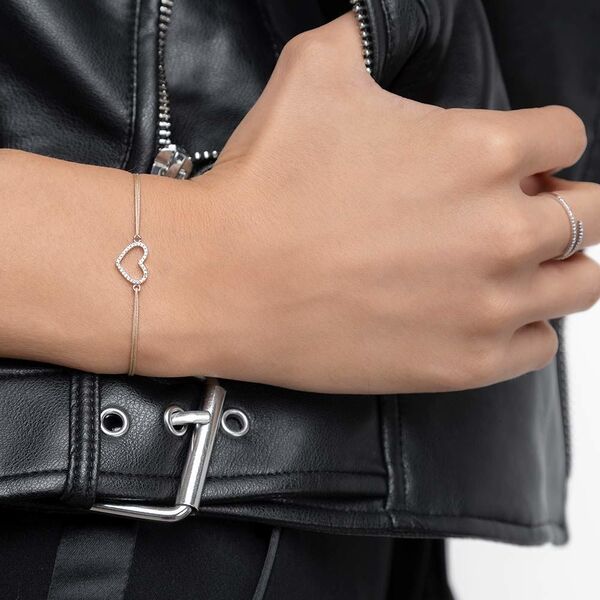 Freundschaftsarmband Herz mit Diamanten, 18 Karat Weigold Bild 2